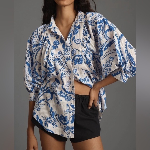 Anthropologie Tops - Anthropologie Maeve Easy Voluminous Buttondown Shirt
